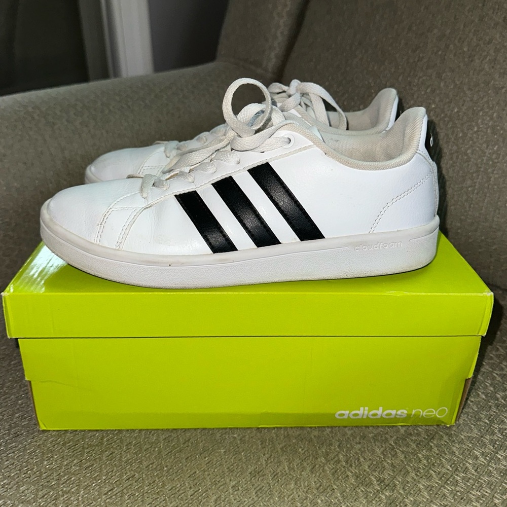 Women’s Adidas Neo Cloud-foam Black and White Sneaker